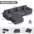 thumbnail image 2 of MOONMISS 122" Modern L Shaped Modular Sectional Sofa, Boneless Couches for Living Room with Ottoman,4 Seater Convertible Chenille Cloud Couch Sofa Set, No Assembly Required,Black, 2 of 8