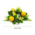 thumbnail image 3 of Artificial Lemon Candle Ring Wreath – Lifelike Faux Lemons & Green Leaves, 9.8 Inch Table Centerpiece for Kitchen Dining Wedding Decor, 3 of 7