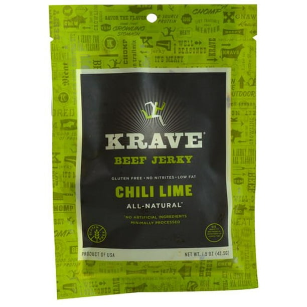 Krave Beef Jerky Chili Lime 1.5 oz - Walmart.com - Walmart.com