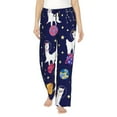 thumbnail image 2 of Lsque Lama in Space Print Women's Pajama Pants, Lounge Pant - Comfortable Home Wear,Elastic Waistband, Stylish Design-Medium, 2 of 9