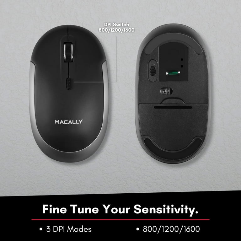  Macally Wireless Bluetooth Mouse for Mac, MacBook Pro/Air,  iPad, and PC - Quiet Click and Comfortable Wireless Mouse - Compatible  Wireless Apple Mouse - White Laptop Mouse Bluetooth : Electronics