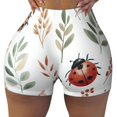 thumbnail image 2 of Fotbe Watercolor Ladybug Shorts Sin Costuras – Shorts Deportivos de Cintura Alta para Mujer, Elásticos para Gimnasio, Yoga, Running o Ciclismo-Medium, 2 of 8