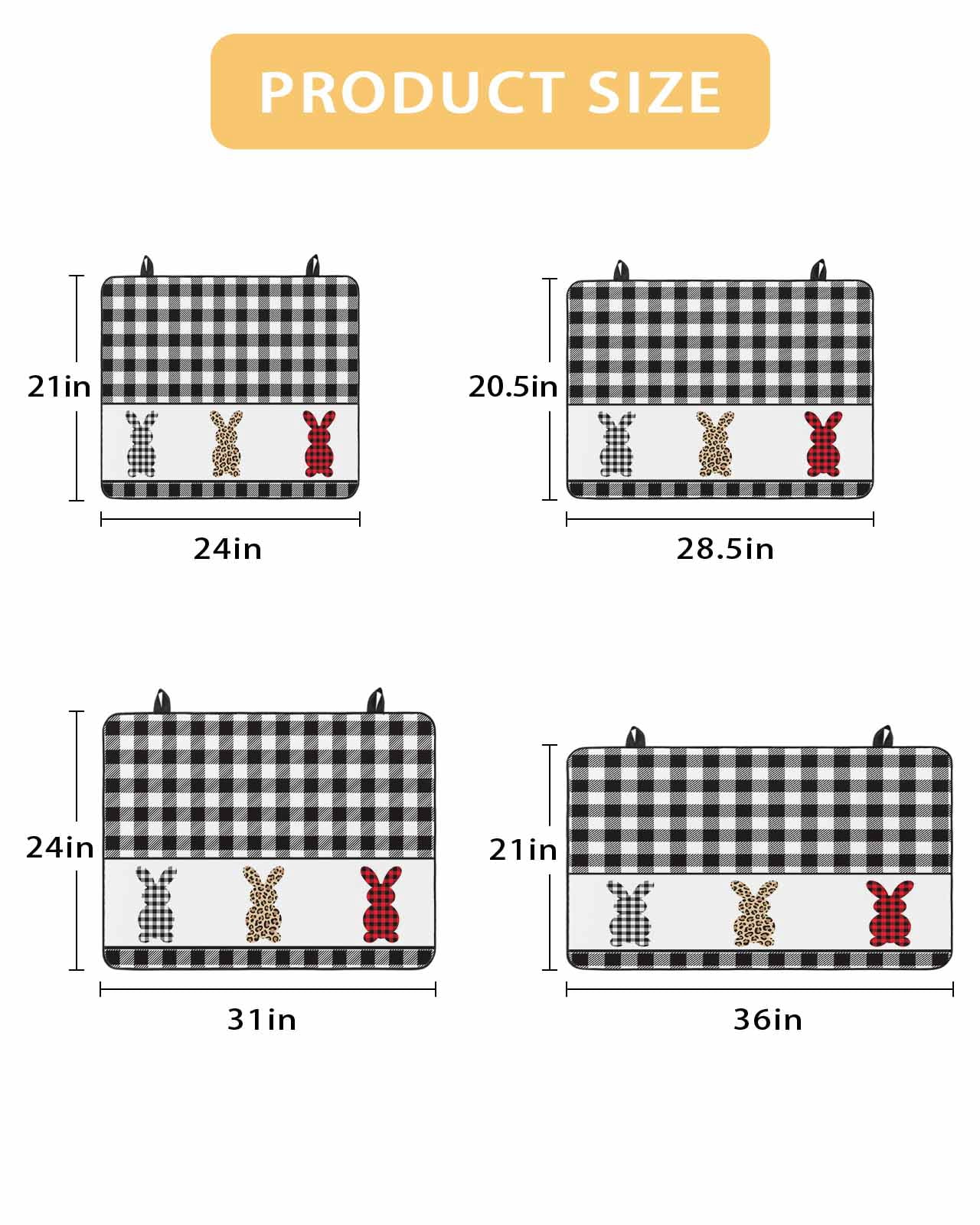 Large Induction Cooktop Protector Mat Easter Stove Top Covers for Electric Stove, Cartoon Leopard Print Buffalo Plaid Rabbits Decorative Stove Burner Cover Mats, Glass Top Stove Cover