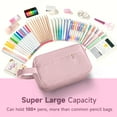 thumbnail image 5 of DAKIMOE Pencil Case Cute Pencil Pouch Corduroy Colored Large Capacity Soft Lightweight Versatile Stationary for Students Teens Adults, Pink, 5 of 11