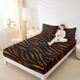 thumbnail image 3 of Homewish Zebra Print Bed Sheets, Black Brown Full Size Sheets, Animal Theme Decor, 4 Pieces (1 Flat Sheet, 1 Fitted Sheet and 2 Pillowcases), 3 of 6
