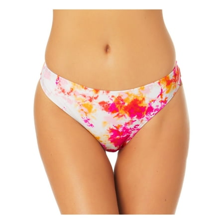 CALIFORNIA SUNSHINE Women s Pink Tie Dye Stretch Lined Bikini Moderate Coverage Hipster Swimsuit Bottom XL