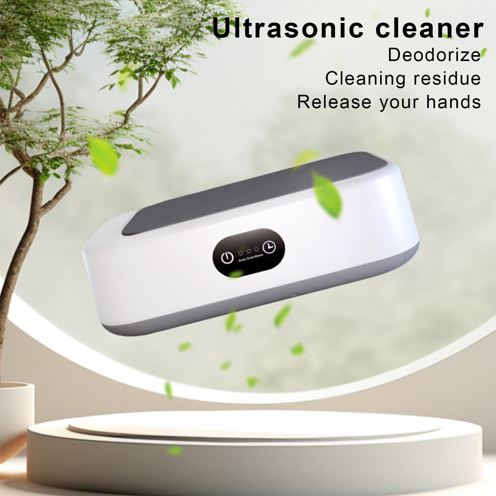 Homerr Ultrasonic Cleaning Machine Ultrasonic Cleaner Ultrasonic Jewelry Cleaner 360-Degree Deep Cleaning, Low Noise, EU Plug