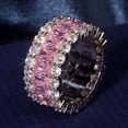 thumbnail image 3 of Imitation Diamond Zircon Fire Color Colorful Gem Ring, 3 of 6