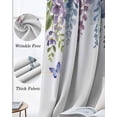thumbnail image 6 of Purple Spring Floral Blackout Curtains for Bedroom, Thermal Window Treatment, Weeping Watercolor Botanical Butterfly Grommet Top Blackout Draperies and Drapes for Basement 27.5"x39" 2 Panels, 6 of 8