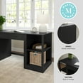 thumbnail image 3 of Martha Stewart Home Office Modular Single-Drawer Desk with Dual 2 Tier Shelves in Black with Oil Rubbed Bronze Hardware, 3 of 10