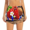 thumbnail image 4 of Lsque Pikmin Printed Women's Running Shorts with Liner Pockets,Elastic Quick Dry Workout Athletic Gym Yoga Shorts,Womens High Waist Shorts-XX-Large, 4 of 9