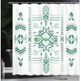thumbnail image 3 of Ambesonne Geometric Shower Curtain, Tribal Aztec Background, 69"Wx75"L, Hunter Green, 3 of 4