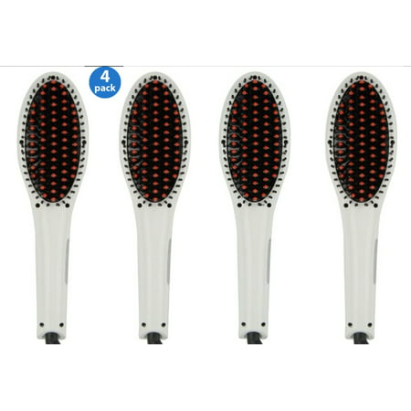 4 Pack Professional Hair Straightener Brush -ION heating technology, Temperature
