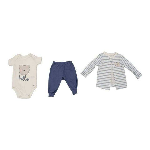 Conjunto George Conjunto, marca George, pañalero manga corta, pantalón, sudadera osos, bebo, talla 3M