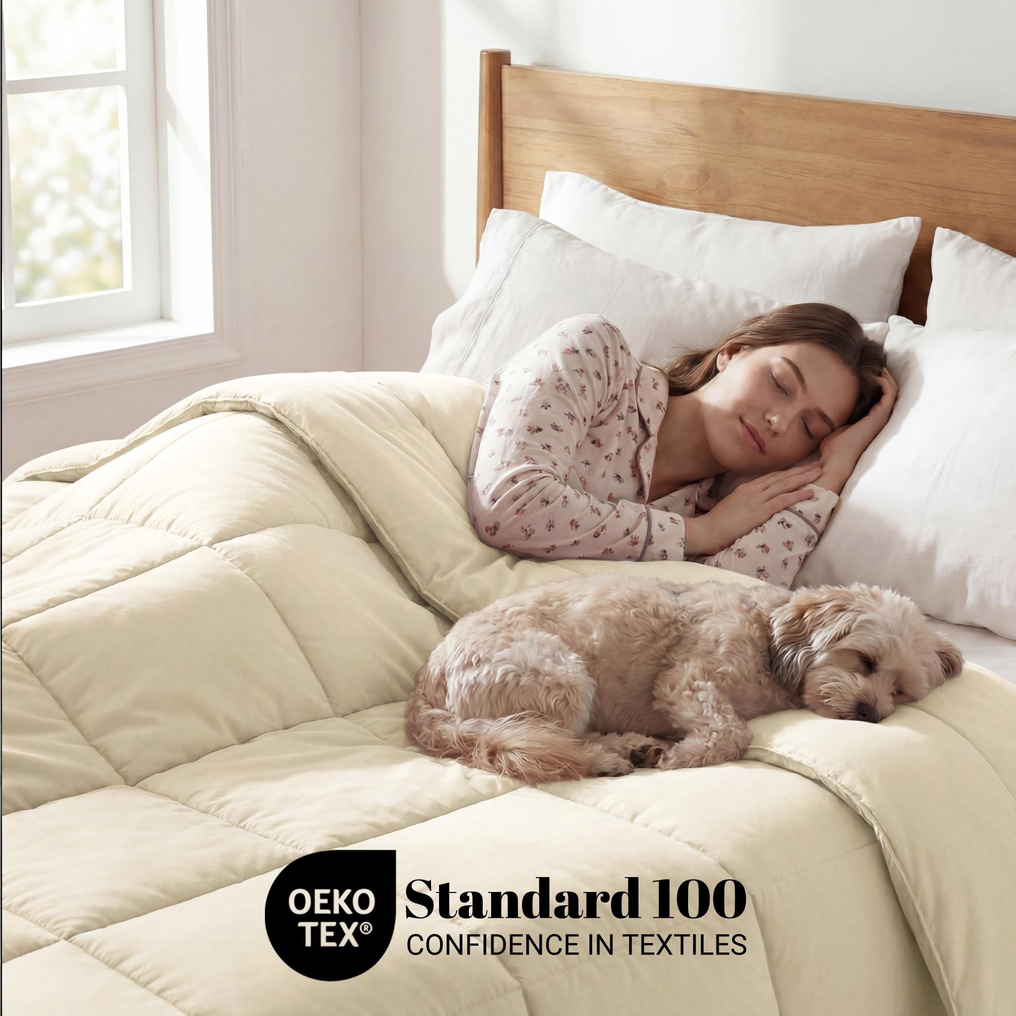 Superior Solid Comforter Down Alternative Bedding, Twin/Twin XL, Ivory