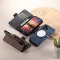thumbnail image 5 of Case For IPhone 16 Pro Max/16 Pro/16 Plus/16, Magnetic Closure Shell PU Leather Cover Flip Card Slots Case, 5 of 6