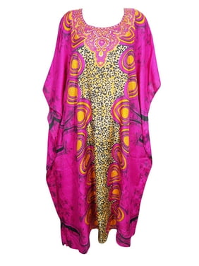 Mogul Turn On The Charm Round Neck Maxi Caftan Dress For Ladies Women's