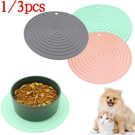 

1/3PCS Dog Cat Silicone Placemat Round Shape Waterproof Feeding Mat Easy Wash Food Drinking Water Bowl Placemat Pet Supplies