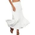 thumbnail image 4 of INSPIRE CHIC Summer Maxi Skirt for Women's Casual Elastic High Waist Boho Long Skirts M White, 4 of 6