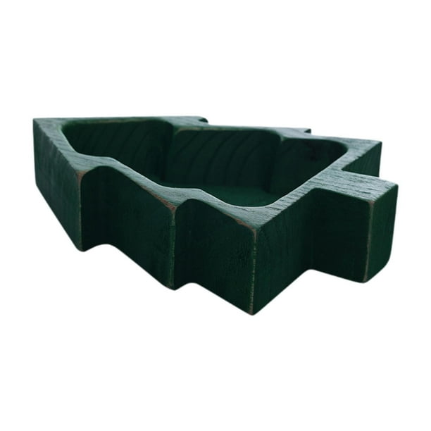 Bandeja para servir con forma de árbol de Navidad, plato de aperitivos de madera, decorativa, multiusos, para fiestas navideñas. Verde