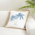 thumbnail image 4 of Coastal Embroidered Palm Tree Pillow Cover, 4 of 4