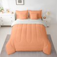 thumbnail image 3 of Castle Fairy Mid Century Vertical Stripe Queen Bedding 7pcs,Vintage Linear Texture Bedding Comforter Set Queen,Pink Soft Pink,Reversible, 3 of 7