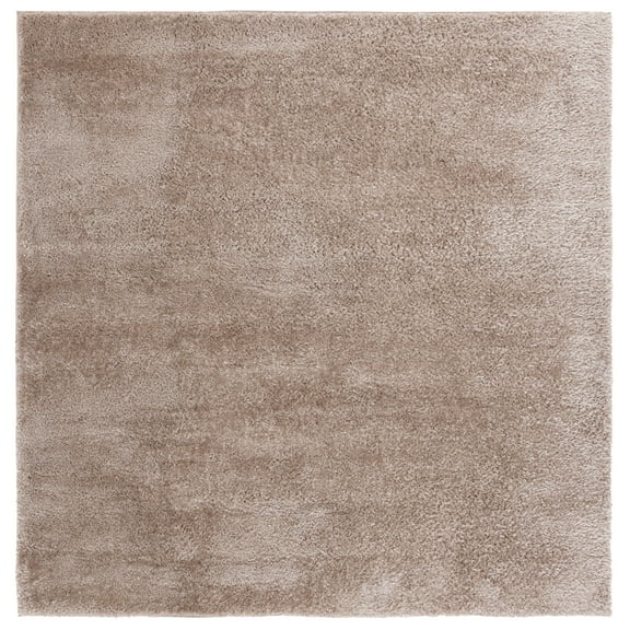 SAFAVIEH Penelope Braden Solid Shag Area Rug, Taupe, 6'7" x 6'7" Square