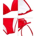 thumbnail image 5 of Zando Women's String Bikini Bathing Suit Two Piece Swimsuit Thin Strap Top Side Tie Bottoms Triangle Bikini Set Red XL, 5 of 7