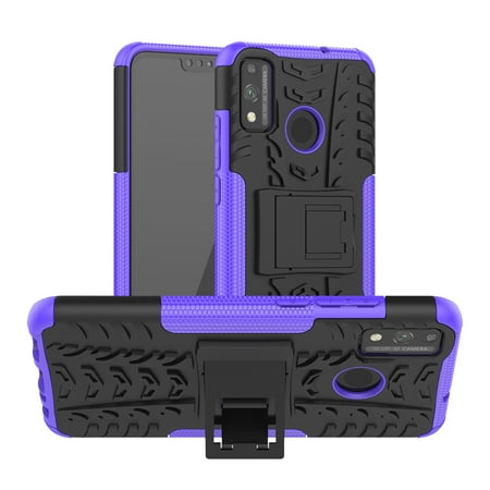 For Huawei Honor 9X Lite Tire / Honor 8X Texture Shockproof TPU + PC Protective Case with Holder