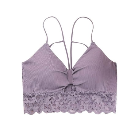 

NECHOLOGY Padded Tube Bras for Women Womens Lace Solid Color Padded Bandeau Bralette Multi Eyeglass Case Vest Purple One Size