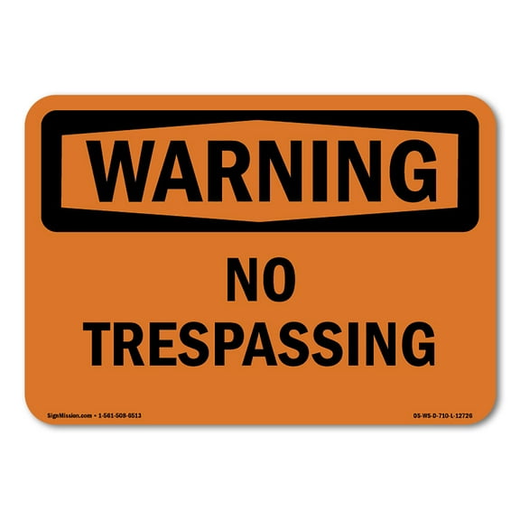 OSHA WARNING Sign - No Trespassing | Plastic Sign | Protect Your Business, Construction Site, Warehouse & Shop Area | Made in the USA