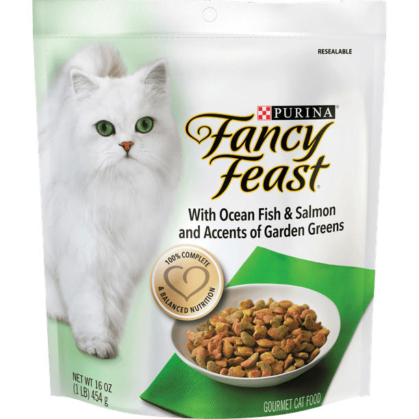 Fancy Feast Dry Cat Food, With Ocean Fish & Salmon, 16 oz. Bag