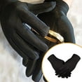 thumbnail image 4 of Sonducket Guantes de etiqueta Diseño de rayas estéreo Tela de poliéster de moda Mitones amigables con la piel Buenos accesorios para izar guantes y mitones Negro, 4 of 6