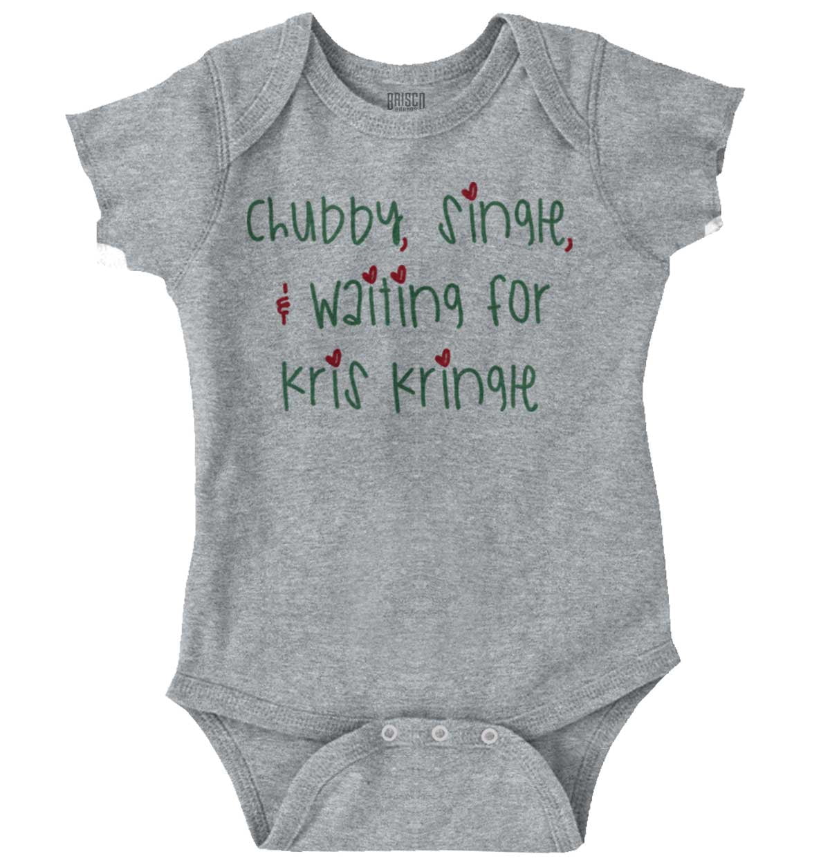 Brisco Brands Chubby Single Waiting Kris Kringle Baby Bodysuits for