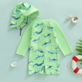 thumbnail image 4 of Ymyiu Baby Swimsuit Boy Baby Boy Swimsuit One Piece Long Sleeve Rash Guard Zipper Swimwear Toddler Bathing Suit Infant Beach Outfits 0-3 Months (Green,0-3 Months), 4 of 7