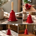 thumbnail image 4 of Christmas Hand Bell with Wooden Handle, Embossed Metal Vintage Service Call, Festive Holiday Decor for Wedding, Party, Home, Tabletop Seasonal Display, 4 of 7