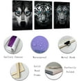 thumbnail image 2 of ZHONGYUTONG Abstract Animal Canvas Wall Art 3 Pieces Wolf Tiger Lion Head with Blue Eyes Pictures Prints Black and White Wildlife Paintings Office Decor Framed (12.00" x 16.00" x 3PCS), 2 of 6