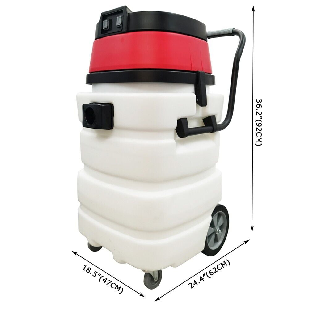PreAsion 24 Gallon 2-motors Industrial Wet/Dry Vacuum Cleaner Commercial Water Suction Machine 110V