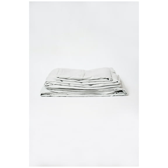 Omne Sleep 5-Piece Pewter Microplush and Bamboo Split Queen Hypoallergenic Sheet Set Pewter Microfiber