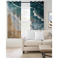 thumbnail image 4 of Blue Ocean Blackout Curtains for Bedroom Living Room, Wave Texture Beach Abstract Modern Art 45 In Long Thermal Insulated Room Darkening Drapes Grommet Window Treatments, 42 x 45 In, 4 of 9