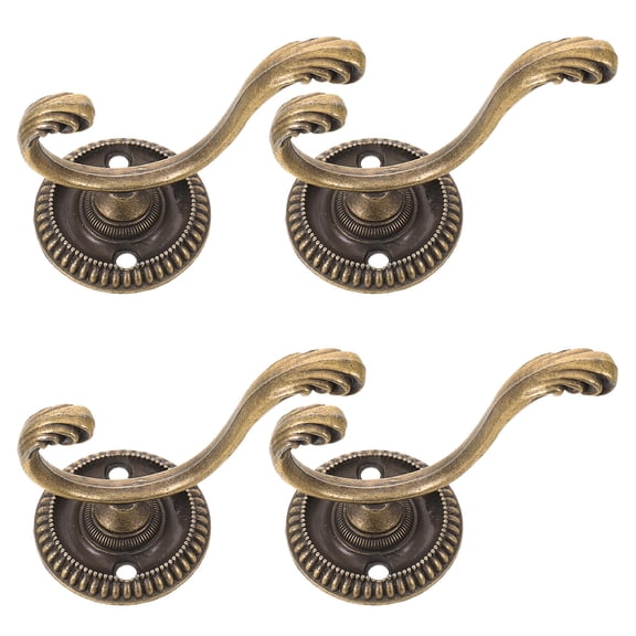 ETHZZLE 4-Pack Vintage Metal Wall Hooks Multipurpose Decorative Rack for Hanging Coats Towels Bags