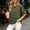 Army Green, variant on Womens Short Sleeve Sweaters Tops Summer Casual Ruffled Hem Knit Pullover Cute Solid Color Crochet Blouses White