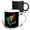 Multicolor, variant on 3drose, Red, Blue, Green, Yellow Shapes. White Text Tornado, Black Background, 15oz Mug