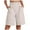 White, variant on Womens Casual High Waisted Elastic Waist Wide Leg Tailored Shorts Pleated Trendy Dressy Work Trouser Shorts