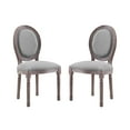 thumbnail image 1 of Industrial Country Cottage Farm Beach House Dining Kitchen Room Side Chair, Set of Two, Fabric Wood, Light Grey Gray, 1 of 6