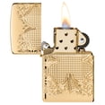 thumbnail image 5 of Zippo Lucky Clover Design Armor High Polish Gold Plate Pocket Lighter, 5 of 8