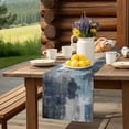 thumbnail image 6 of Table Runner Blue Gray Block Table Decoration for Kitchen Dinning Abstract Art Table Decoration for Indoor Outdoor Party Wedding Decor 13x72inch, 6 of 7