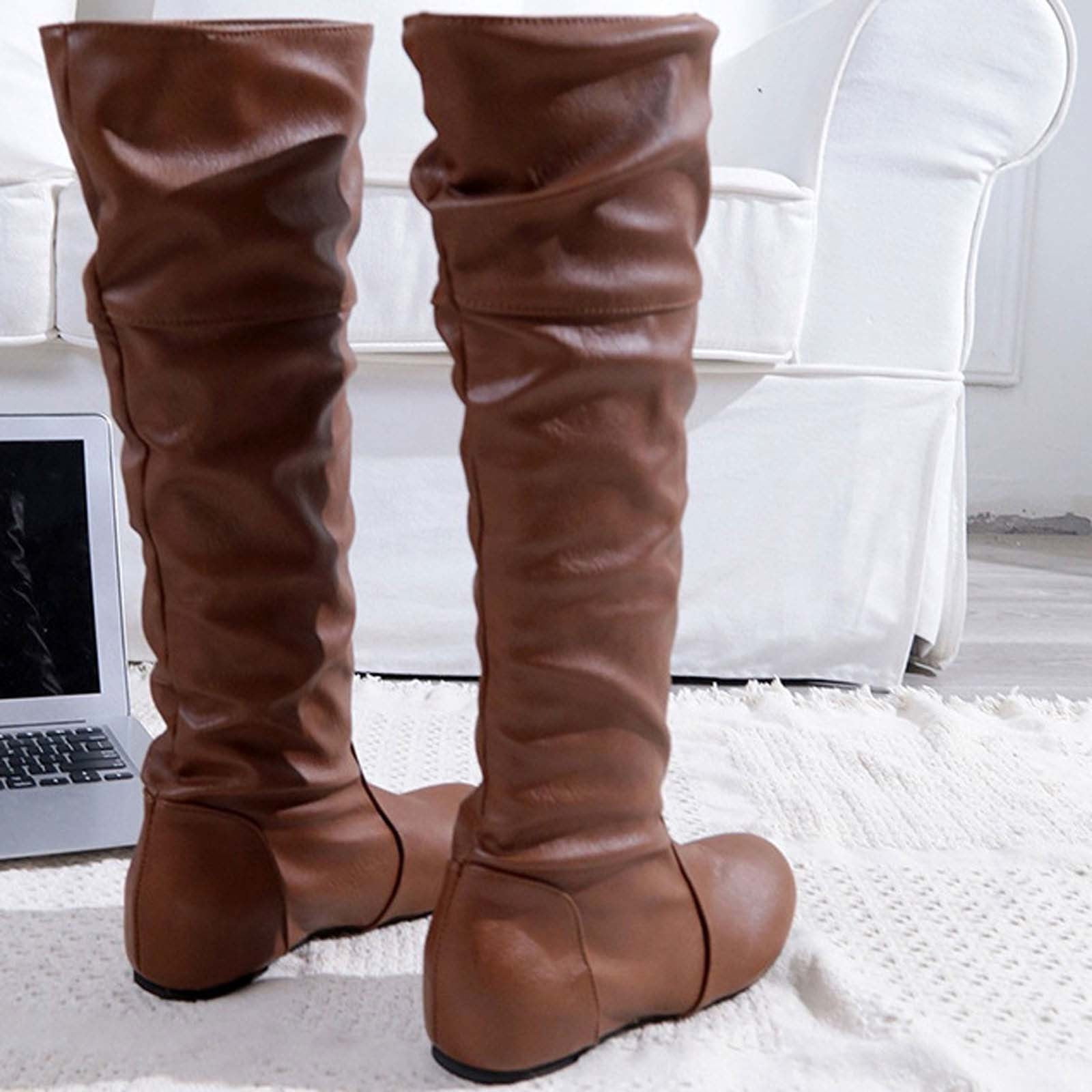 Womens artificial leather zipper daily vintage boots cheap