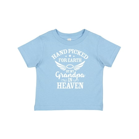 

Inktastic Handpicked for Earth by My Grandpa in Heaven Angel Wings Gift Baby Boy or Baby Girl T-Shirt