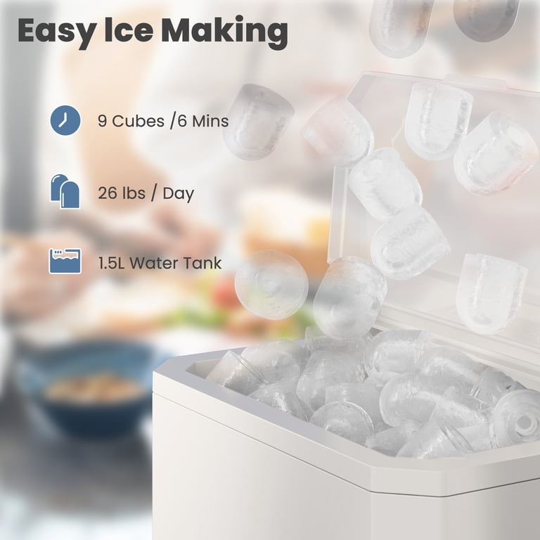 CONCETTA Countertop Ice Maker, 26 Lbs Per Day, White photo 8